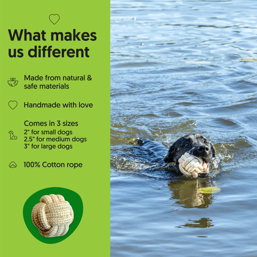 Eco-Ball: The Ultimate Natural Cotton Rope Dog Toy for Happy Pups And Dental Health