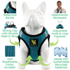 EcoBark Step In Dog Harness - XXXS to Small Breeds- Reflective Soft Mesh Harness for Teacup, Small Dogs and Puppies / Aqua Sport