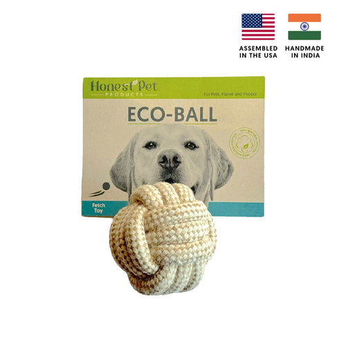 Eco-Ball: The Ultimate Natural Cotton Rope Dog Toy for Happy Pups And Dental Health