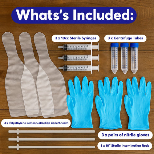 3-Pack Canine Breeding Support Kit – Complete Dog Breeding Supplies with Tubes, Insemination Rods, Syringes, Sheaths & Disposable Gloves – Veterinary Grade Animal Care Equipment