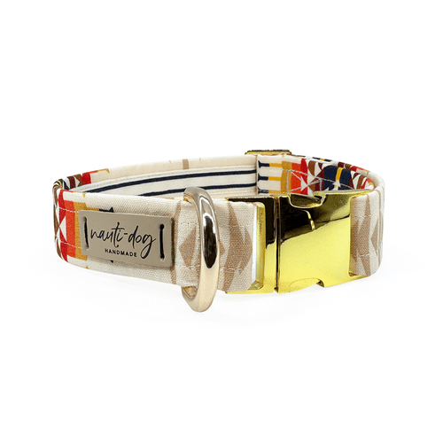 Aztec Southwestern Woven Stripe Buckle & Martingale Collar