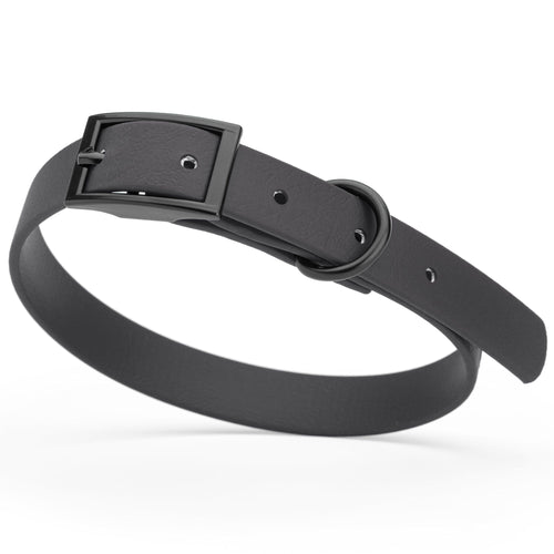 BioThane Waterproof Dog Collar - XS: L 12-15 x W 5/8 - Black OR Brass Hardware