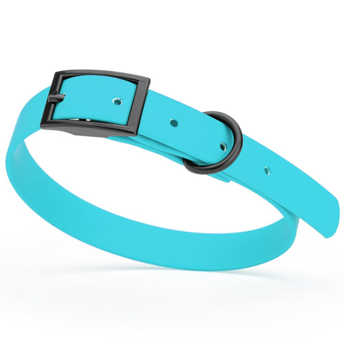 BioThane Waterproof Dog Collar - XS: L 12-15 x W 5/8 - Black OR Brass Hardware