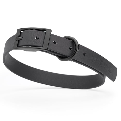 BioThane Waterproof Dog Collar - XS: L 9-12 x W 1/2 - Black OR Brass Hardware