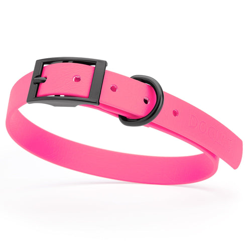 BioThane Waterproof Dog Collar - XS: L 12-15 x W 5/8 - Black OR Brass Hardware