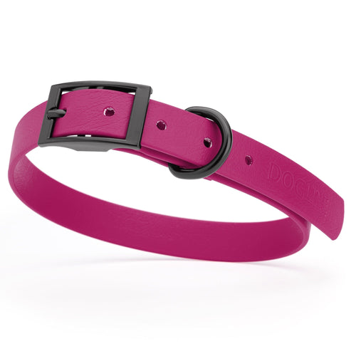 Dogline Biothane Waterproof Dog Collar with Black Hardware - Size M (15 to 18 inches)