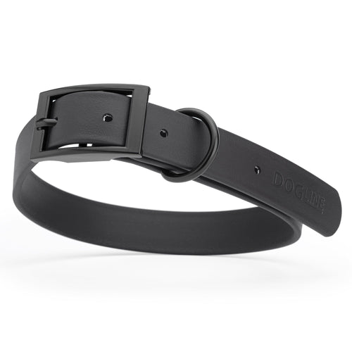 BioThane Waterproof Dog Collar - XS: L 12-15 x W 5/8 - Black OR Brass Hardware