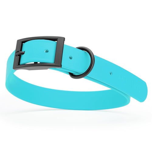 BioThane Waterproof Dog Collar - XS: L 12-15 x W 5/8 - Black OR Brass Hardware