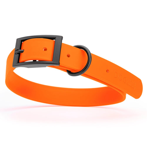 BioThane Waterproof Dog Collar - XS: L 9-12 x W 1/2 - Black OR Brass Hardware