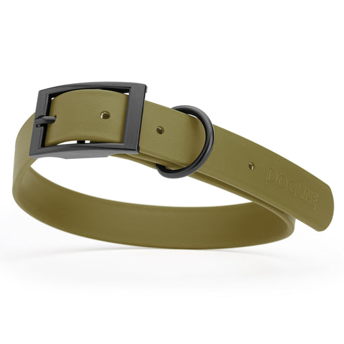 BioThane Waterproof Dog Collar - XS: L 12-15 x W 5/8 - Black OR Brass Hardware