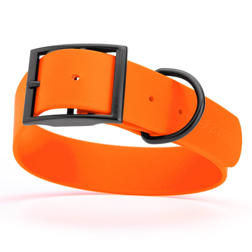 BioThane Waterproof Dog Collar - XS: L 9-12 x W 1/2 - Black OR Brass Hardware
