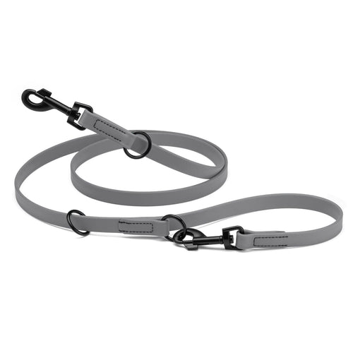 Biothane Adjustable Multi-Purpose Dog Leash with Black Hardware, 7FT