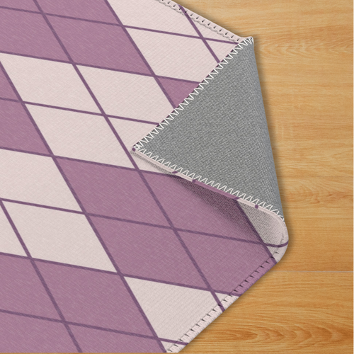 Pet Playpen Floor Mat Rug, Purple Argyle