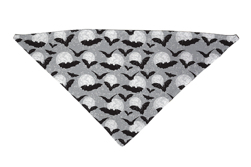Moon Black and White with Bats Dog Bandana