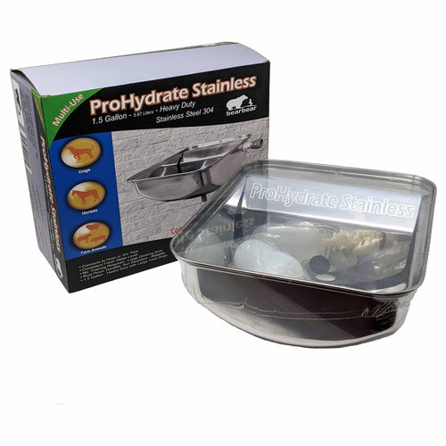 Bear Bear Pet ProHydrate Stainless Steel Waterer 1.5 Gallons Silver Livestock