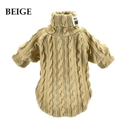 Winter Warm Knitted Turtleneck Sweater for Small Dogs or Cats