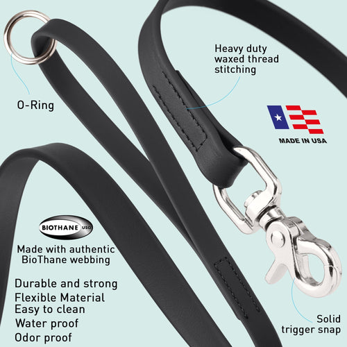 Biothane Dog Leash with Nickel Scissor Snap – 4 FT and 6 FT
