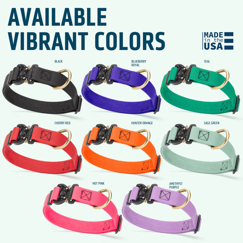 Dogline Pebble Emboss BioThane Dog Collar with Heavy Duty Cobra Buckle
