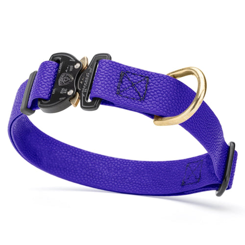 Dogline Pebble Emboss BioThane Dog Collar with Heavy Duty Cobra Buckle