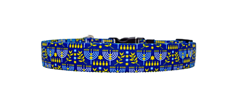 Bright Menorahs Dog Collar