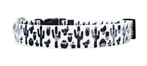 Black and White Cactus Dog Collar