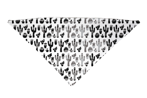 Black and White Cactus Dog Bandana