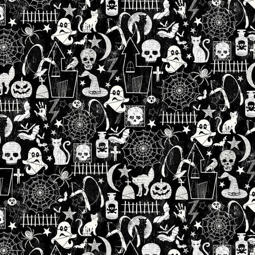 B&W Halloween Dog Bandana (Glow in the Dark)