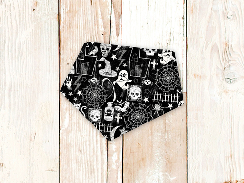 B&W Halloween Dog Bandana (Glow in the Dark)
