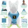 EcoBark Step In Dog Harness - XXXS to Small Breeds- Reflective Soft Mesh Harness for Teacup, Small Dogs and Puppies / Sky Blue