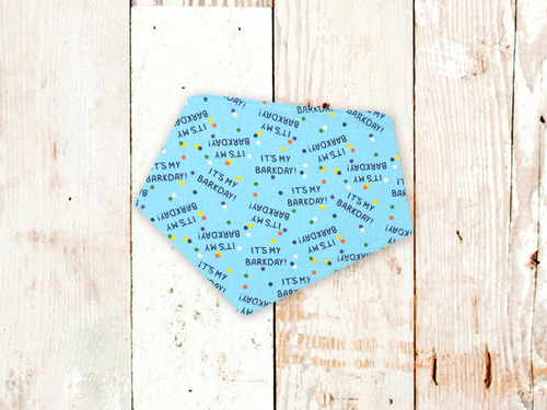 Barkday on Blue Dog Bandana