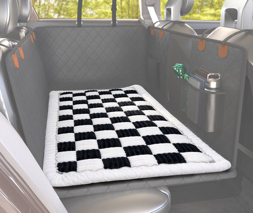 Katziela Backseat Pet Bed Mat – 1.5” Thick Plush Dog Bed Topper for Car Seat Covers