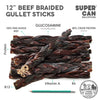 12 Beef Braided Gullet Sticks (4-Pack)