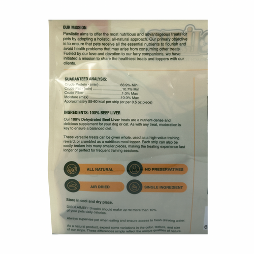 Pawlistic Beef Liver Treats for Dogs & Cats - 1lb - Single Ingredient, All-Natural, High Protein, Made in USA, High in Vitamins, Great for Training