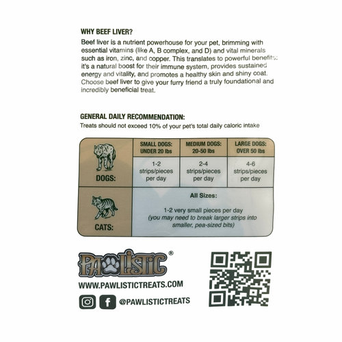 Pawlistic Beef Liver Treats for Dogs & Cats - 1lb - Single Ingredient, All-Natural, High Protein, Made in USA, High in Vitamins, Great for Training