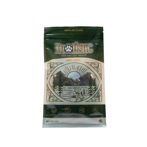 Pawlistic Beef Lung Treats for Dogs & Cats - 4oz - Single Ingredient, All-Natural, High Protein, Made in USA, Supports Dental Health