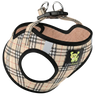 EcoBark Step In Dog Harness - XXXS to Small Breeds- Reflective Soft Mesh Harness for Teacup, Small Dogs and Puppies / Beige Plaid
