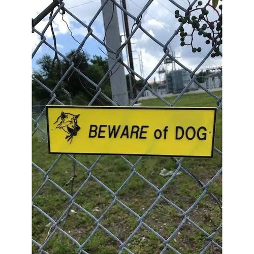Beware Of Dog Signs Plastic Durable & Visible Black or Yellow 9 x 11 or 3 x 10