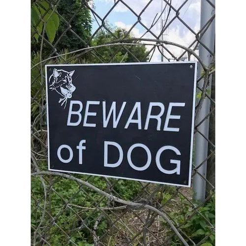 Beware Of Dog Signs Plastic Durable & Visible Black or Yellow 9 x 11 or 3 x 10