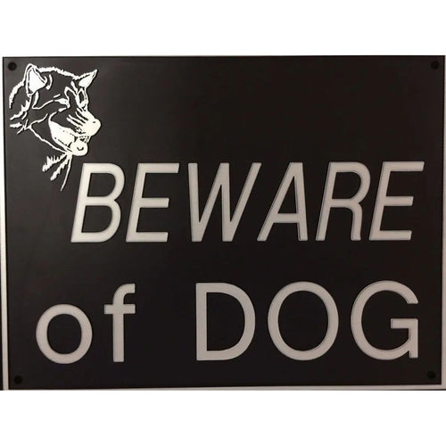 Beware Of Dog Signs Plastic Durable & Visible Black or Yellow 9 x 11 or 3 x 10