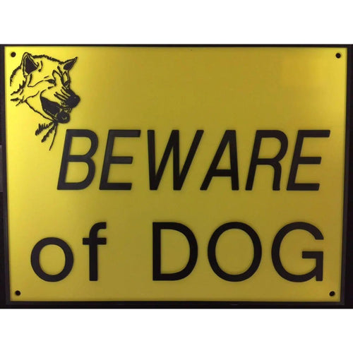 Beware Of Dog Signs Plastic Durable & Visible Black or Yellow 9 x 11 or 3 x 10
