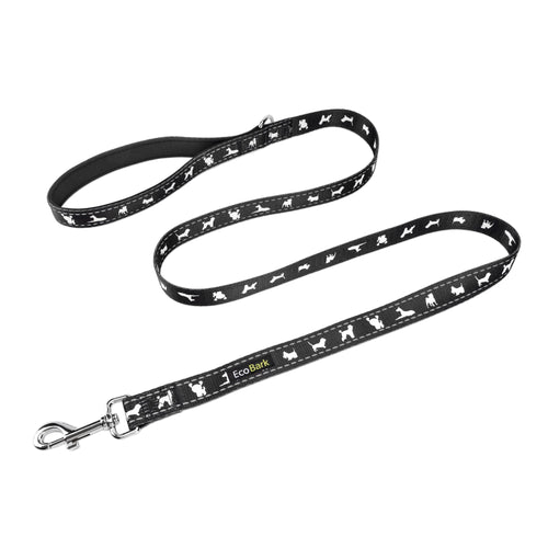 Black Dog Leash by EcoBark - Comfort Grip Padded Leash - 5ft for Small and Medium Dogs