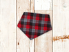 Black/Red Tartan Plaid FLANNEL Dog Bandana