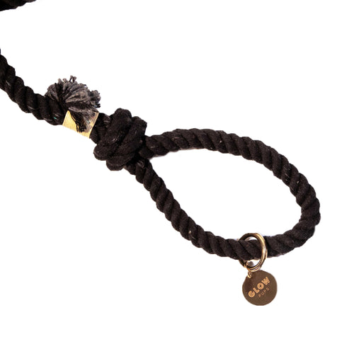 Black Boho Chic Style Dog Leash  - Glow Pups