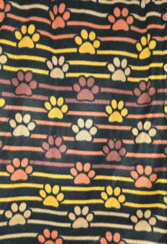 Dog Blanket - orange and gold paw print