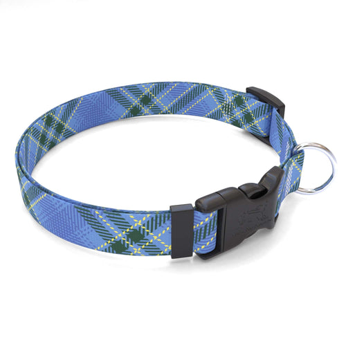 Personalized Blue Kilt Plaid Dog Collar