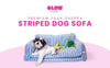Luxury Light Blue Striped Sofa Dog Bed - Glow Pups