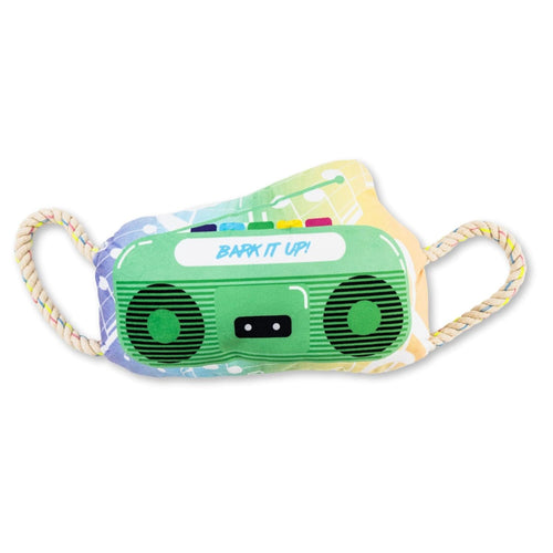 Retro Boombox Plush Dog Toy – with Squeaker & Crinkle Paper for Fun Play