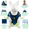 EcoBark Step In Dog Harness - XXXS to Small Breeds- Reflective Soft Mesh Harness for Teacup, Small Dogs and Puppies / Bright Blue Sport