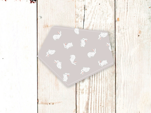 Bunnies on Grey Easter Dog Bandana