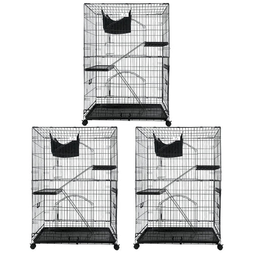 50 Inch 3-Tier Cat Cage with Plastic Platforms CT52